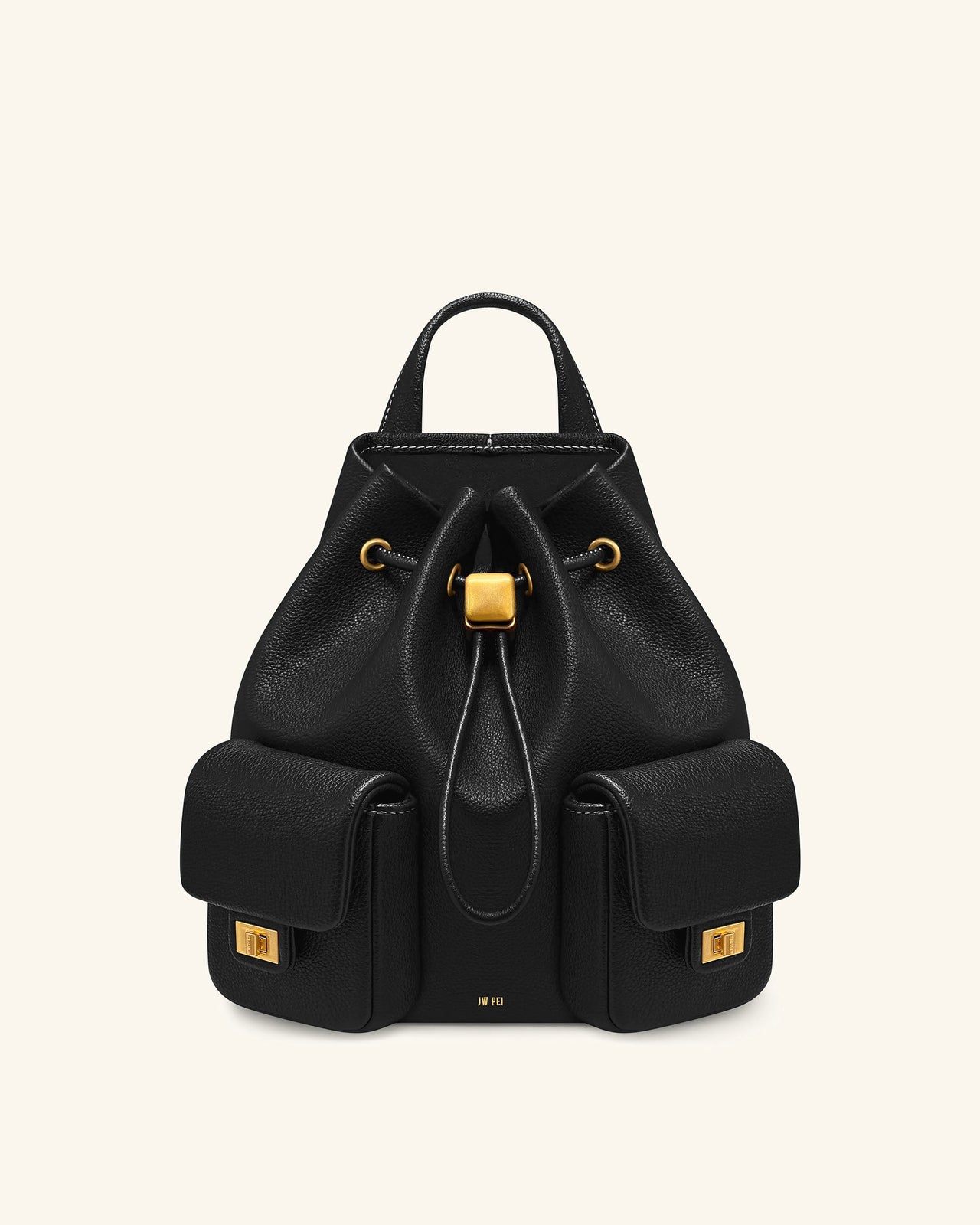 Avery Sac à dos utilitaire à cordon de serrage grainé – Noir