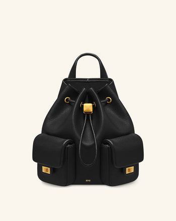 Avery Sac à dos utilitaire à cordon de serrage grainé – Noir