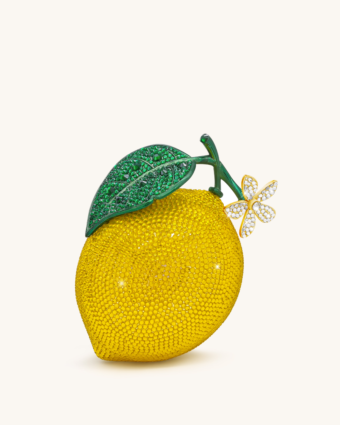 Pochette en strass d'inspiration citron - Jaune