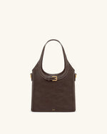 Brooke Mini Sac à main à poignée supérieure orné et ceinturé - Marron foncé