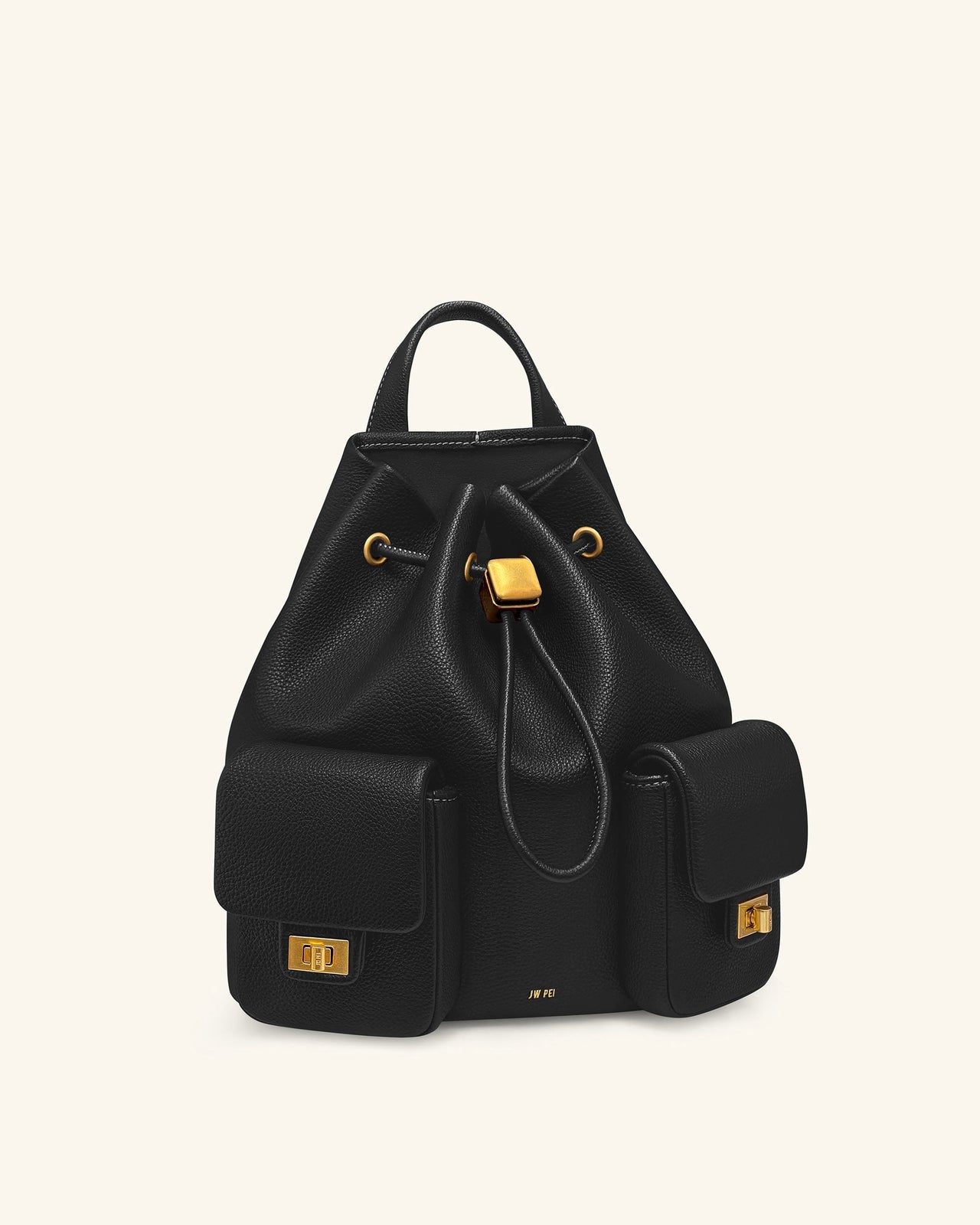 Avery Sac à dos utilitaire à cordon de serrage grainé – Noir