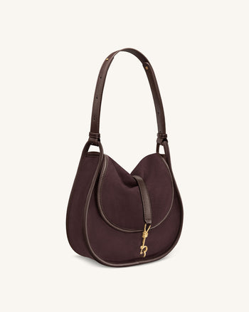 Arla Petit sac hobo en faux daim - Chocolat