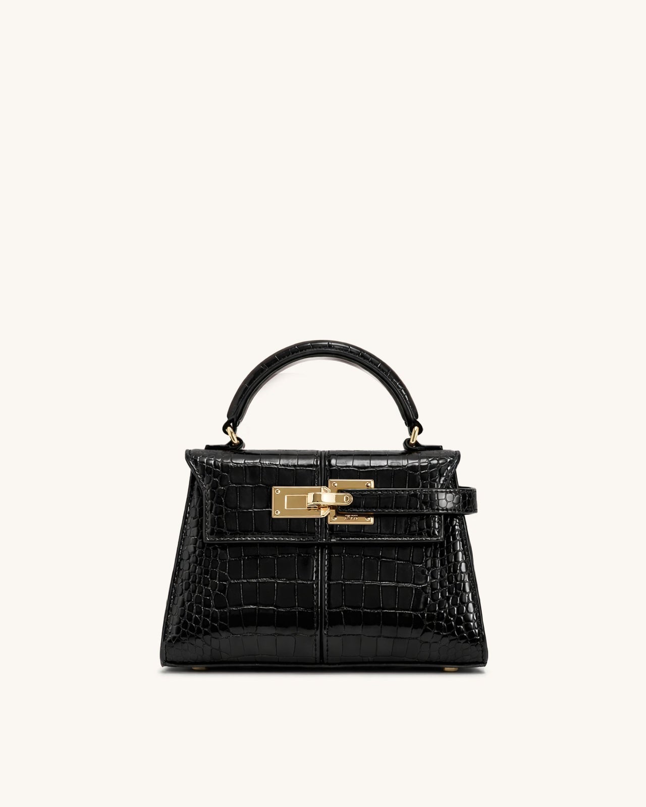 Sac à poignée supérieure Elise - Crocodile noir