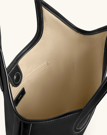 Sac fourre-tout porté épaule Brooke avec ceinture et ornements - Noir
