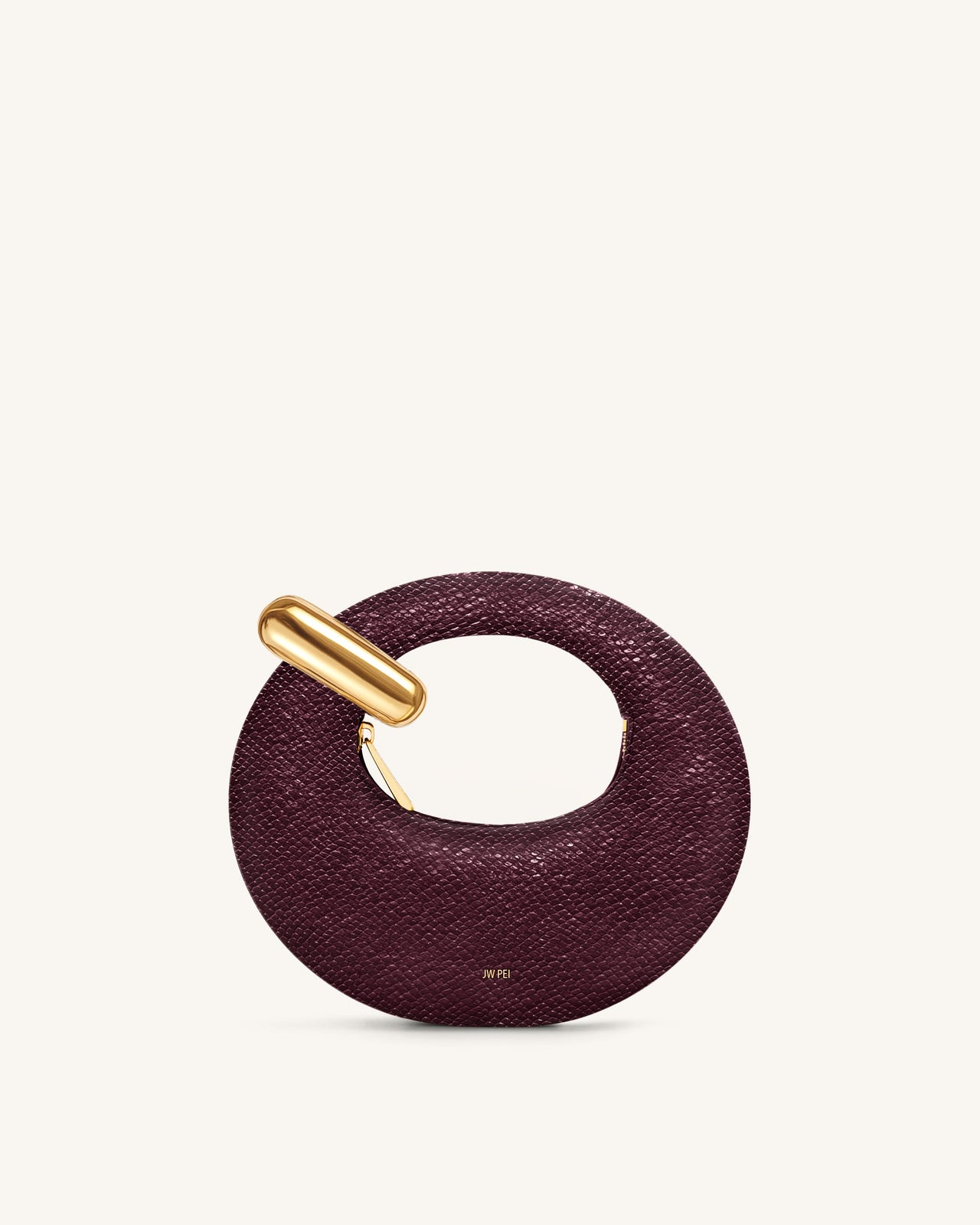 Sac Top Handle Mini Abacus en Faux Cuir Effet Serpent - Bourgogne