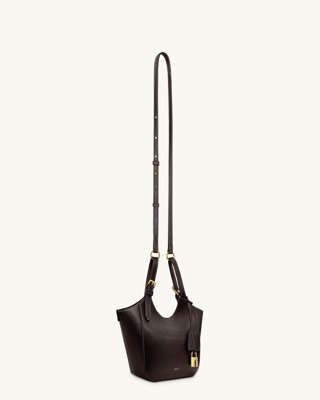 Ines Sac cabas à cadenas - Marron foncé