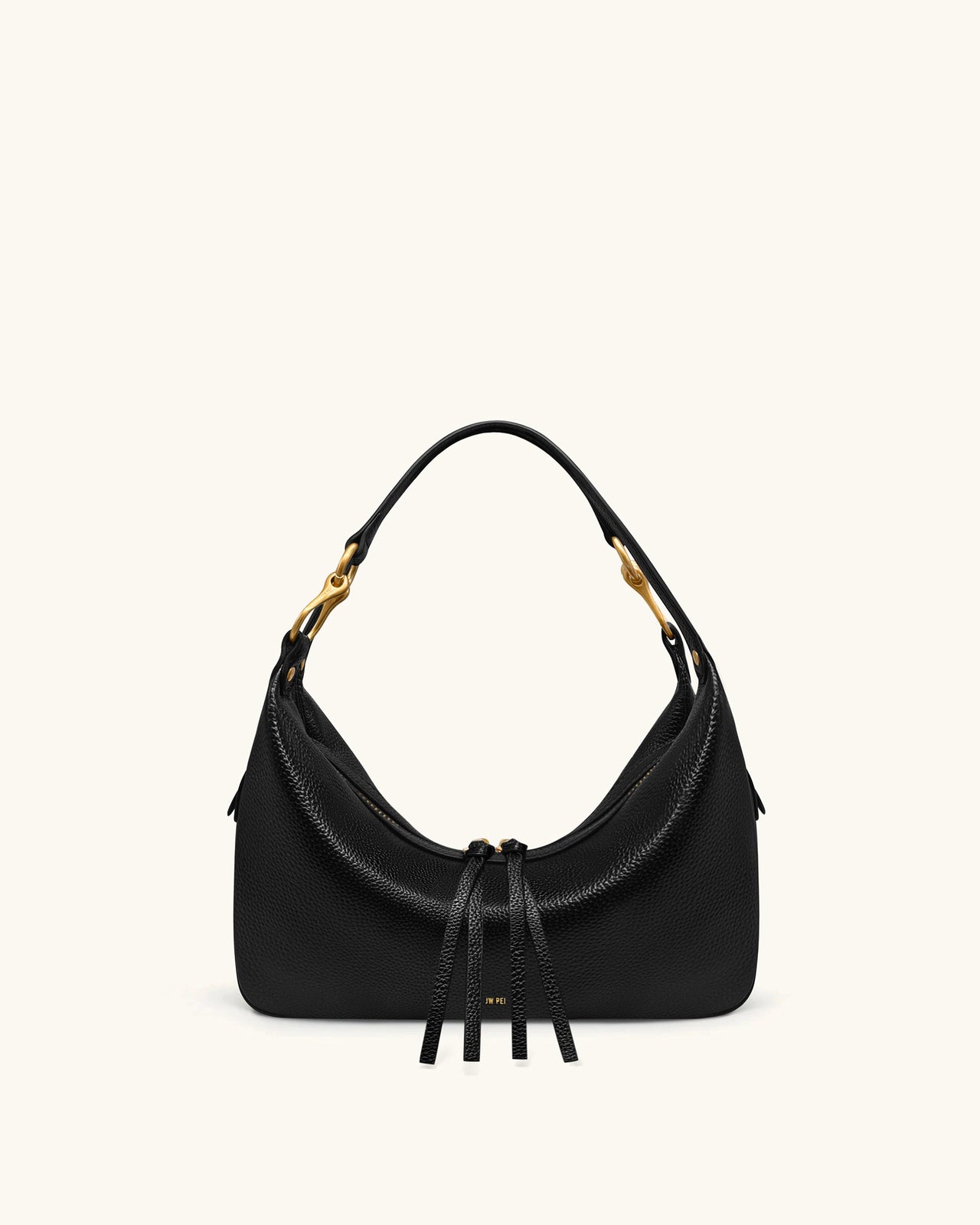 Selia Sac bandoulière en cuir grainé souple - Noir