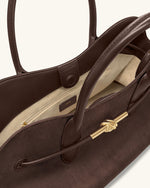 Adele Grand sac cabas à nœud de corde en métal - Brun Moka