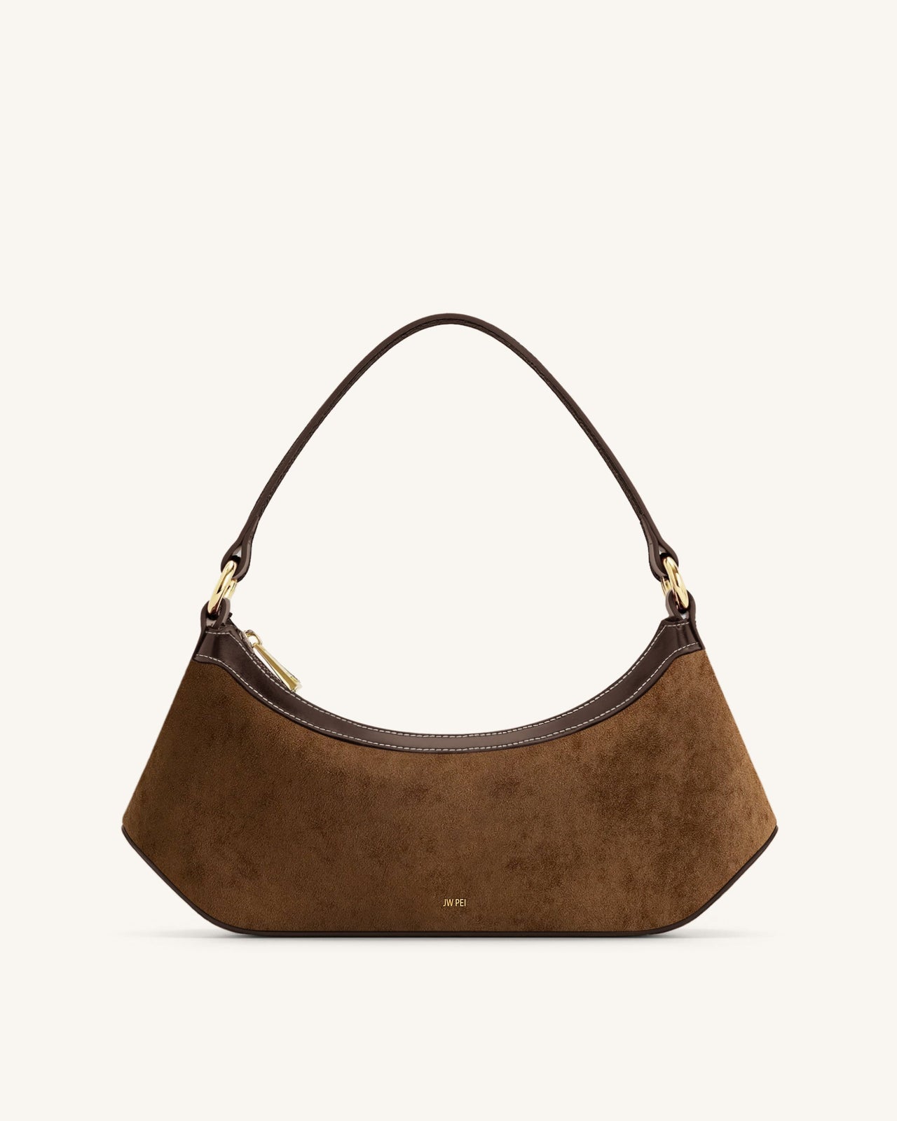Lily Sac à Bandoulière en Faux Suède - Marron foncé