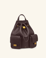 Avery Sac à dos utilitaire à cordon de serrage grainé – Marron foncé