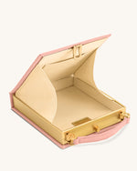 Taya Pochette forme livre à motif chiot et verre de vin - Rose