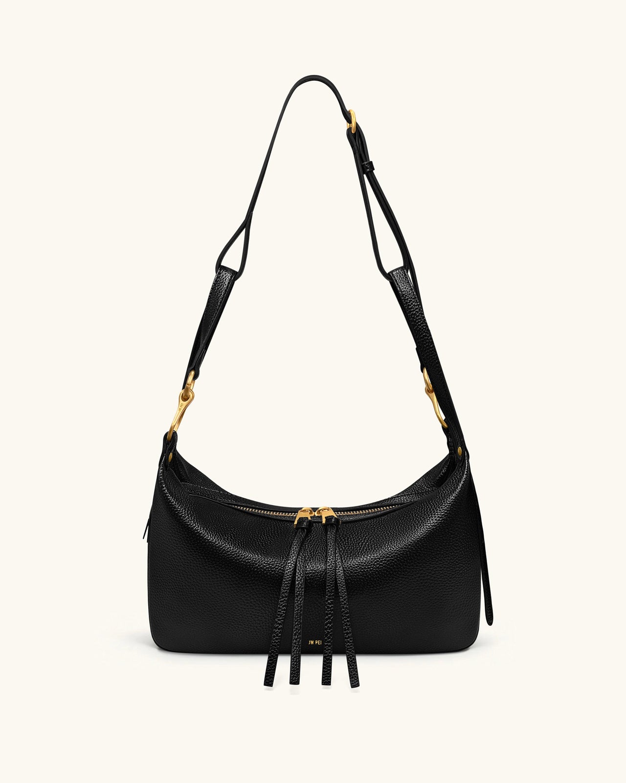 Selia Sac bandoulière en cuir grainé souple - Noir