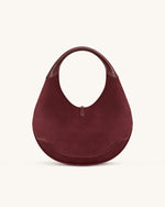 Colette Sac Hobo Croissant en Fausse Suede - Bordeaux Profond