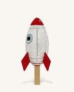 Pochette en Faux Cristal Forme Rocket - Argent