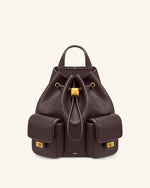 Avery Sac à dos utilitaire à cordon de serrage grainé – Marron foncé