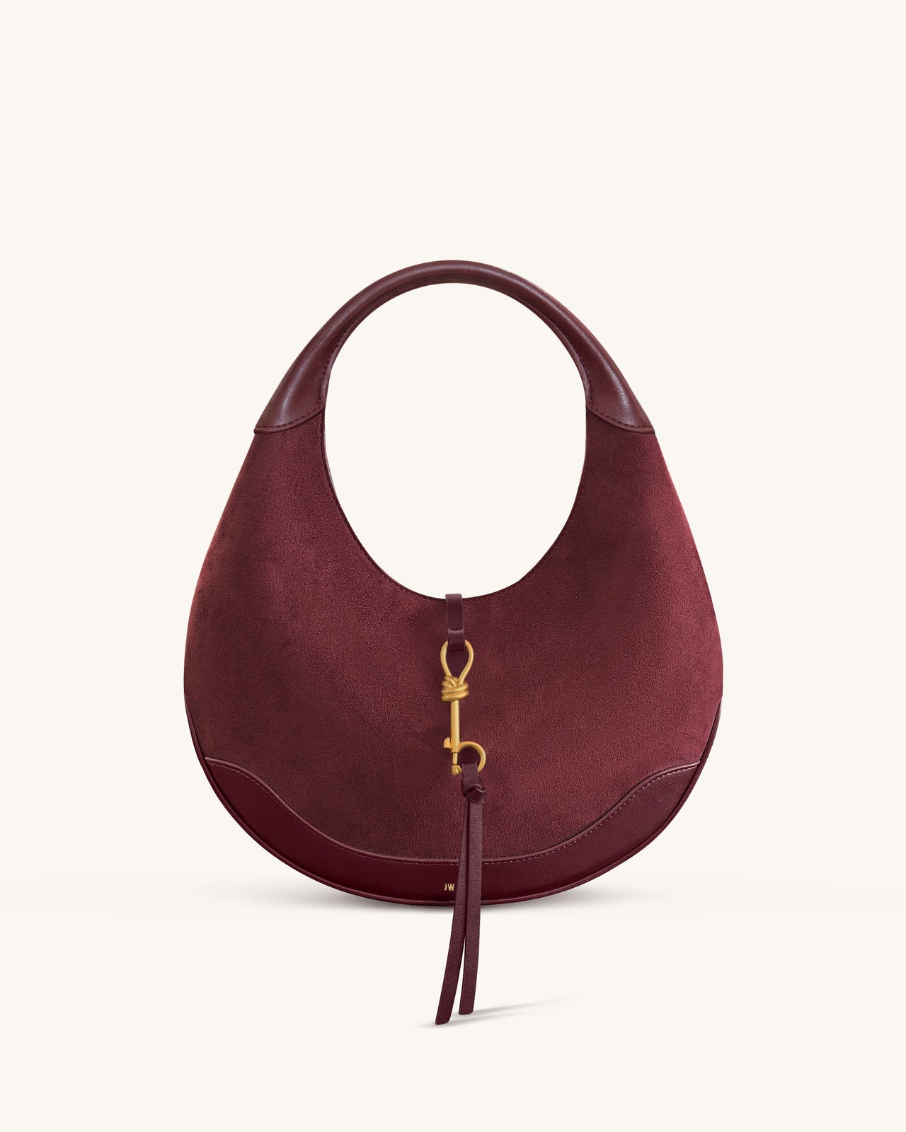 Colette Sac Hobo Croissant en Fausse Suede - Bordeaux Profond