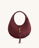 Colette Sac Hobo Croissant en Fausse Suede - Bordeaux Profond