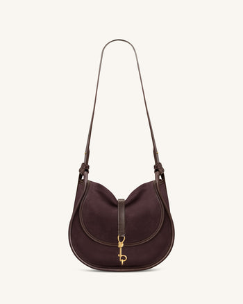 Arla Petit sac hobo en faux daim - Chocolat