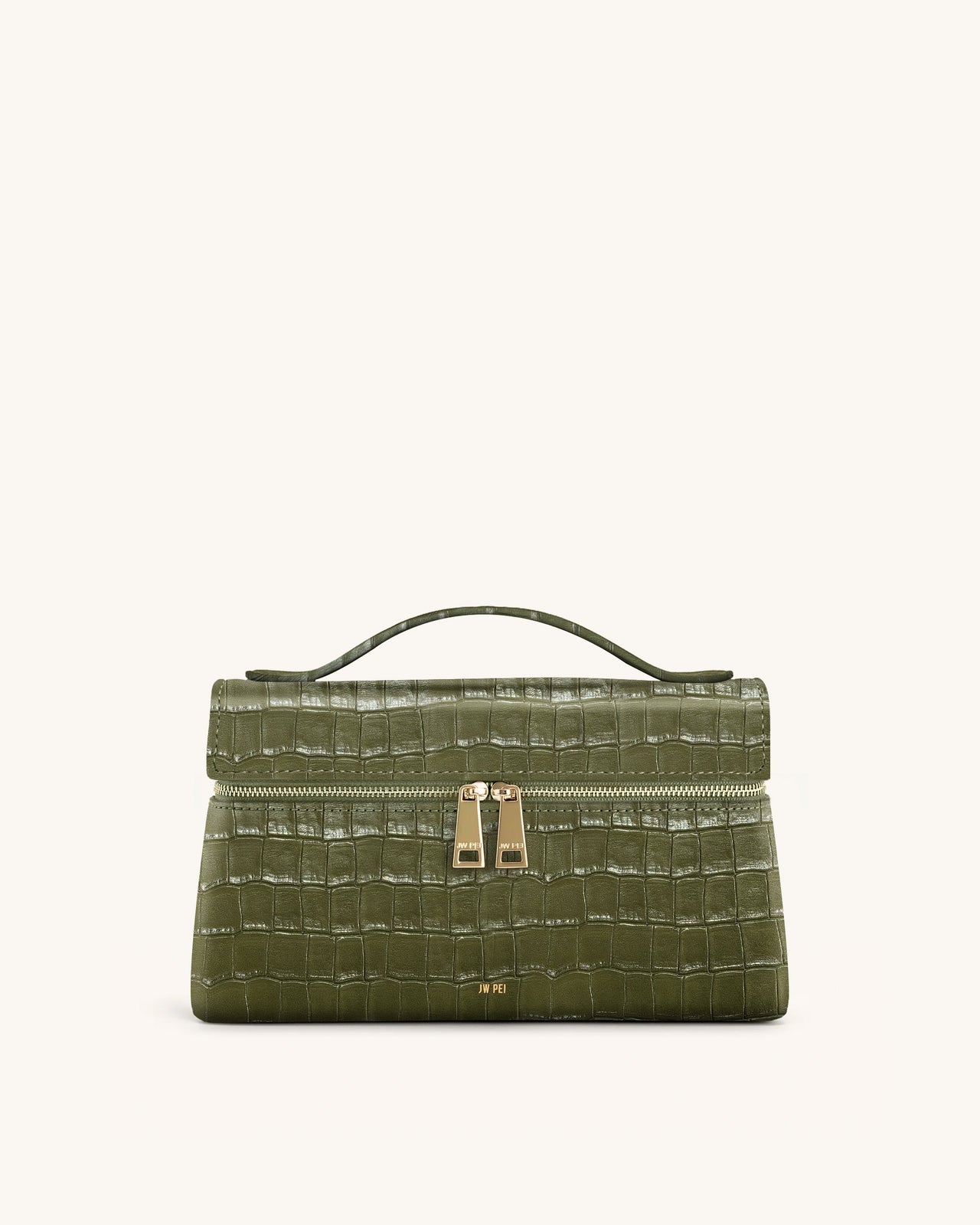 Sac à main façon croco Thea – Vert olive