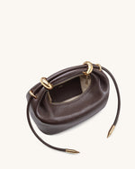 Sac à main avec poignée orné d'un anneau métallique Ellie - Marron foncé