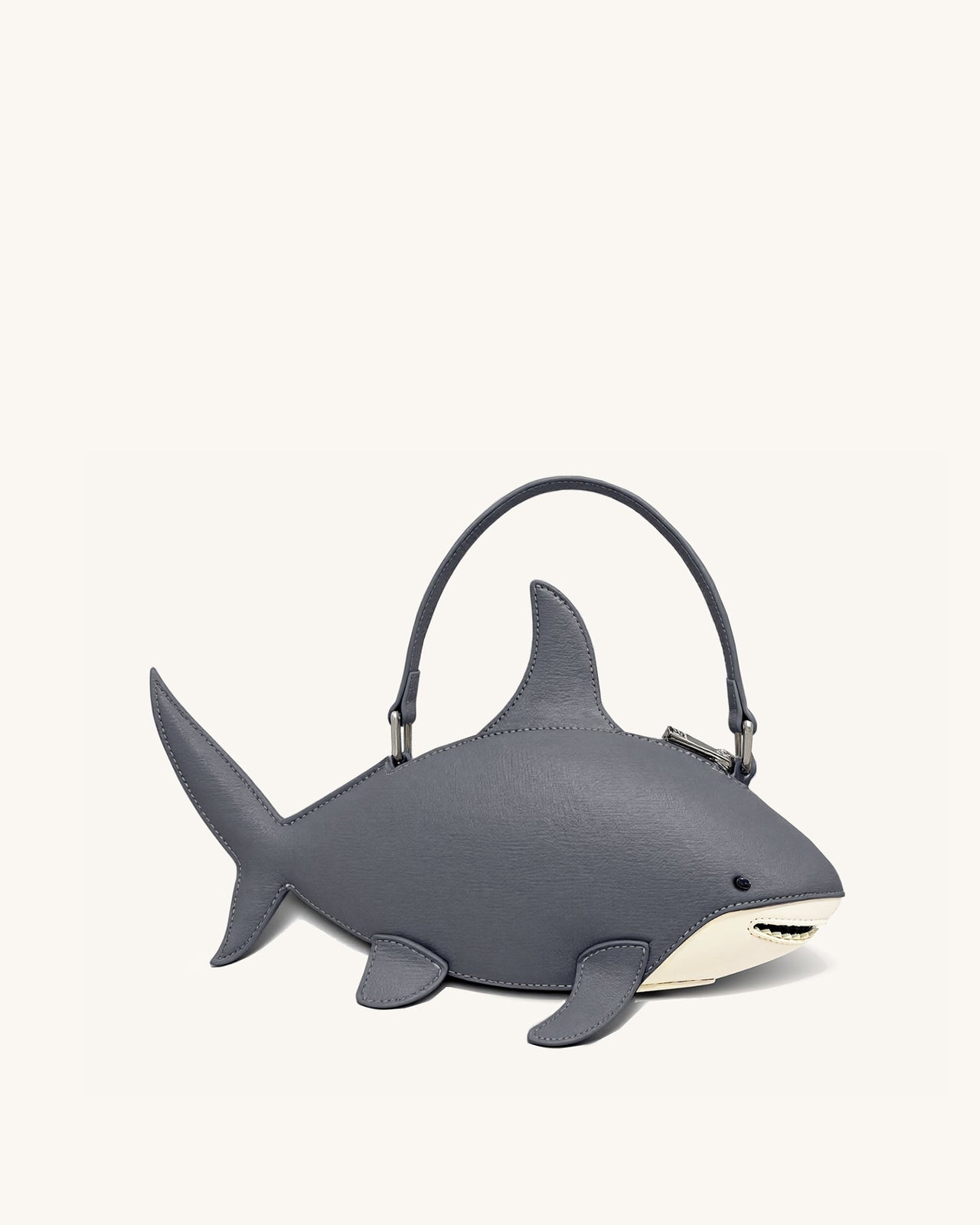 Sac Nerys à poignée supérieure effet requin - Gris