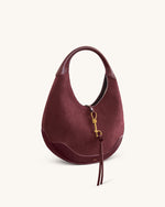 Colette Sac Hobo Croissant en Fausse Suede - Bordeaux Profond