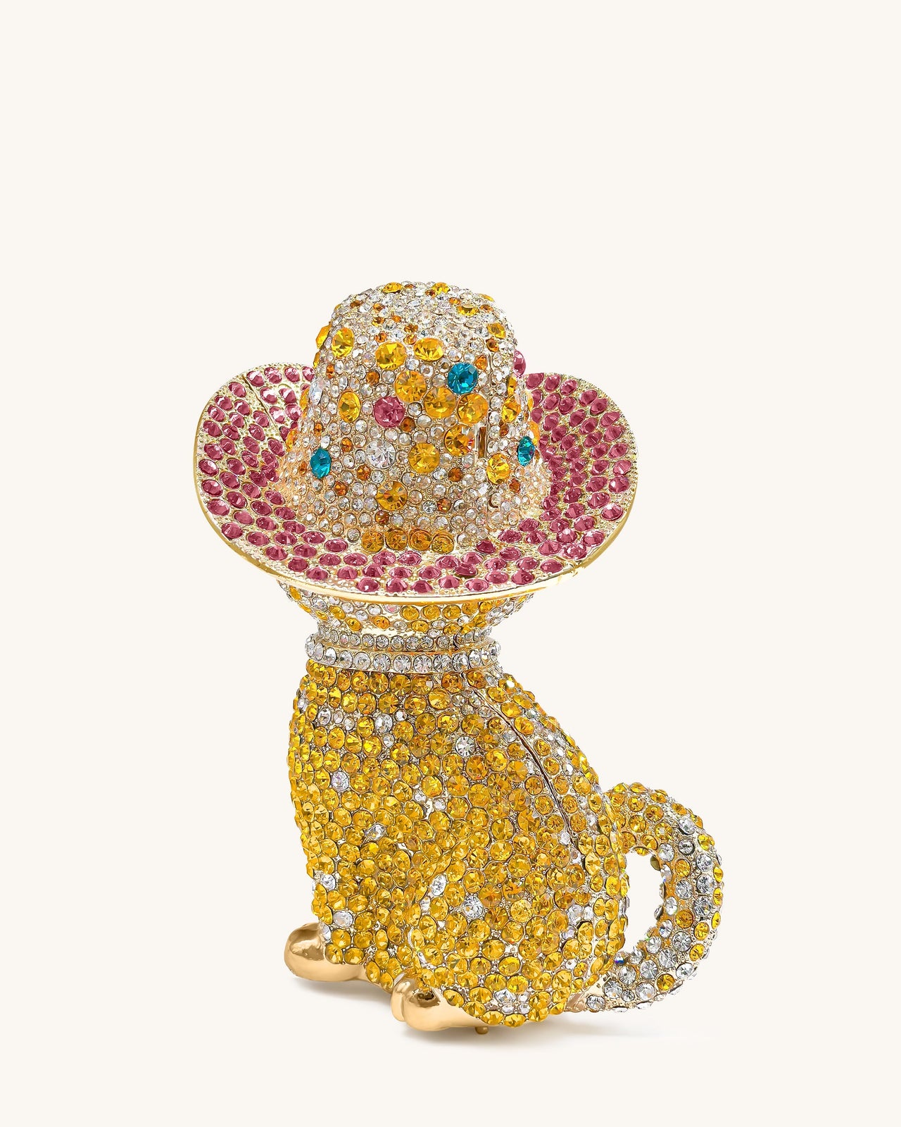 Pochette Chat Glamour - Or Multicolore