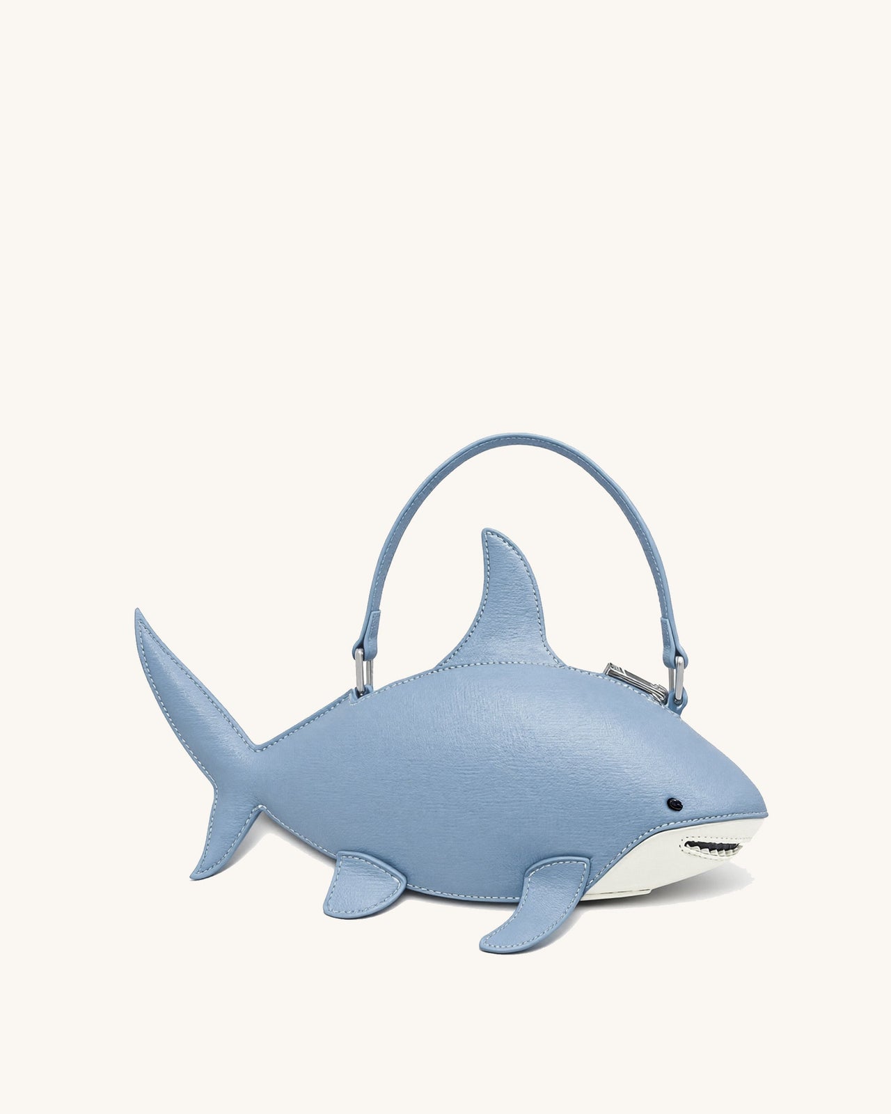 Sac Nerys à poignée supérieure effet requin - Bleu clair