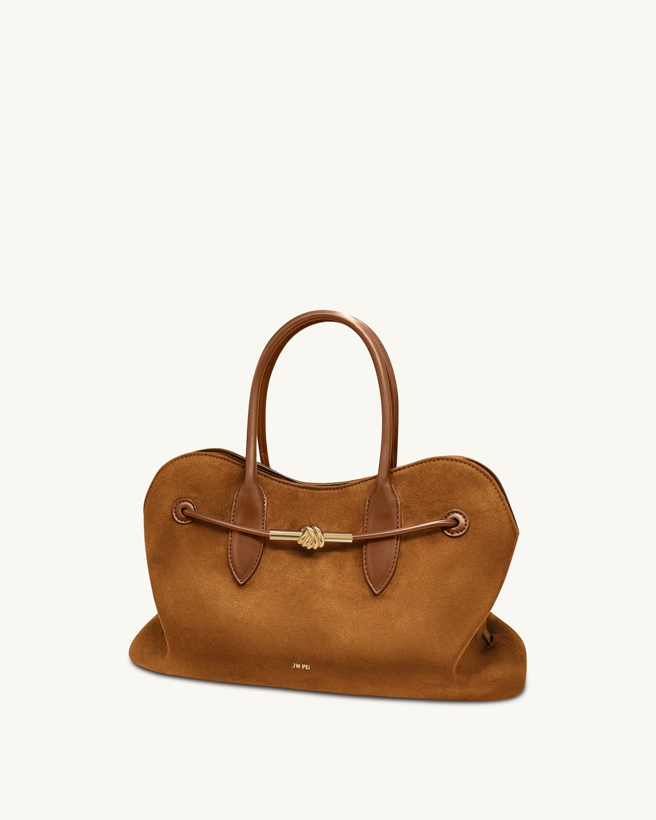 Adele Sac cabas à nœud de corde métallique - Marron caramel