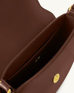 Diana Sac besace à rabat anneau - Marron