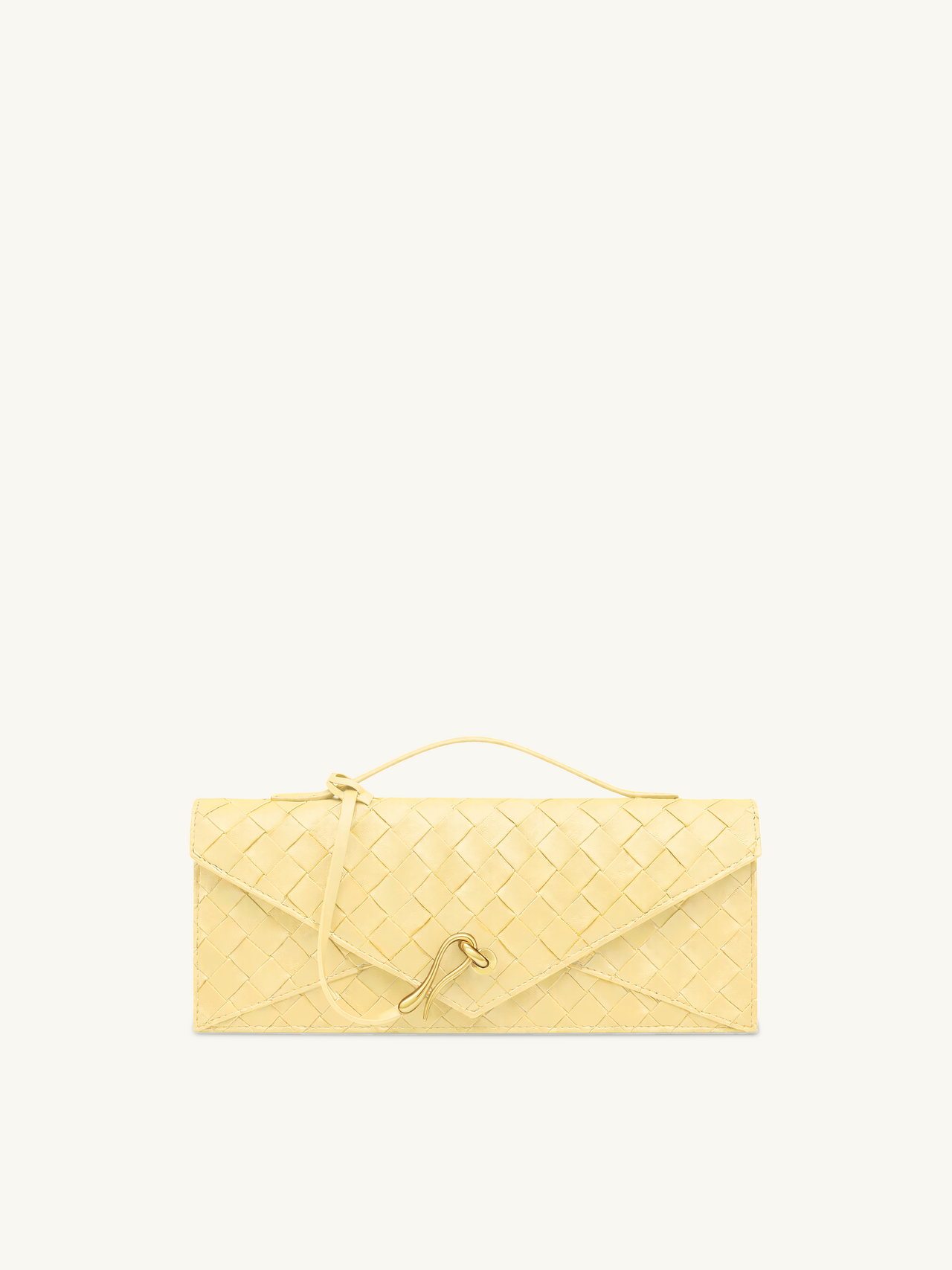 Celeste Sac à main enveloppe à anse supérieure, à texture tissée - Jaune