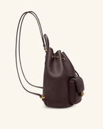 Avery Sac à dos utilitaire à cordon de serrage grainé – Marron foncé