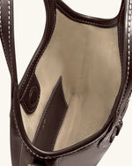 Brooke Mini Sac à main à poignée supérieure orné et ceinturé - Marron foncé