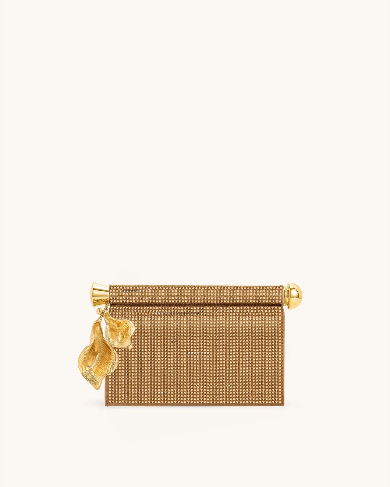 Pochette Holly ornée de pendentif en métal et cristal artificiel - Champagne