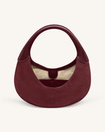 Colette Sac Hobo Croissant en Fausse Suede - Bordeaux Profond