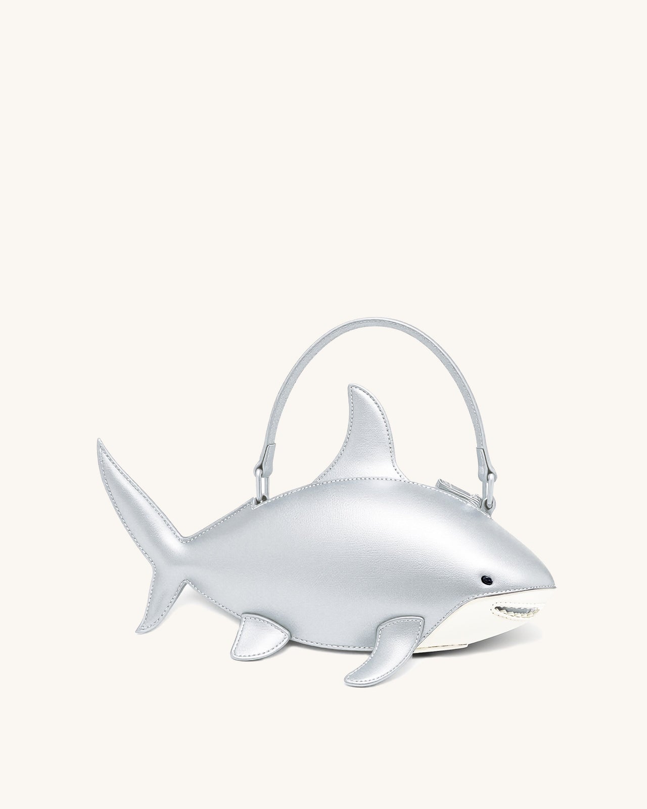 Sac Nerys à poignée supérieure effet requin - Argent