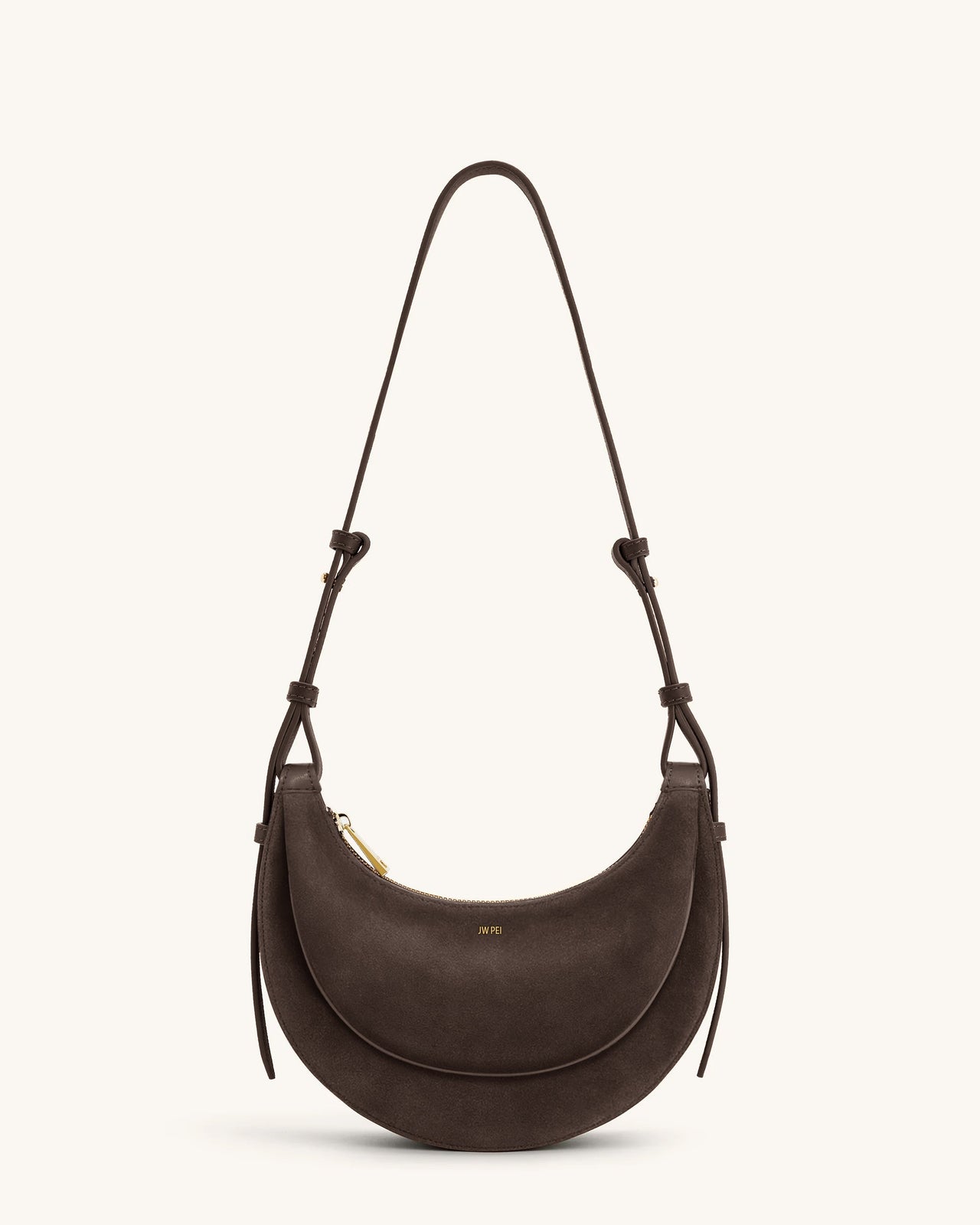 Sac Bandoulière Sharon en Faux Suède - Marron Café