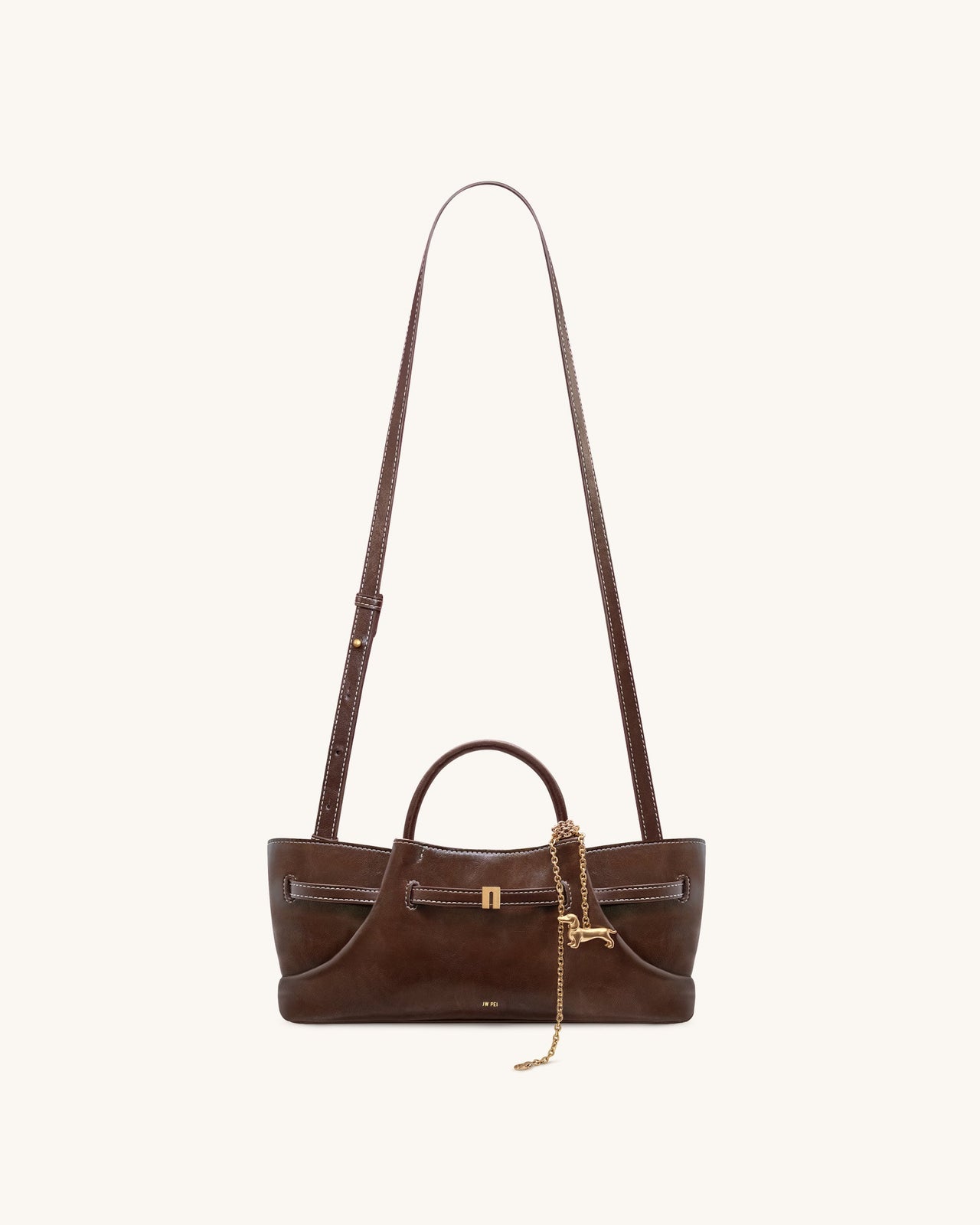 Maeve Sac fourre-tout avec charm en métal Teckel - Marron foncé