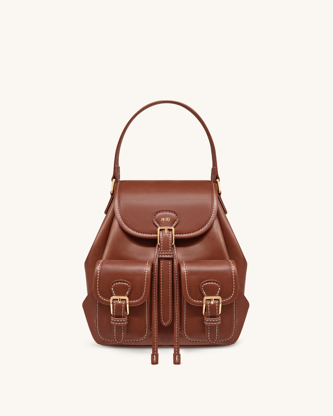 Harper Sac à dos à boucle et poches - Marron foncé