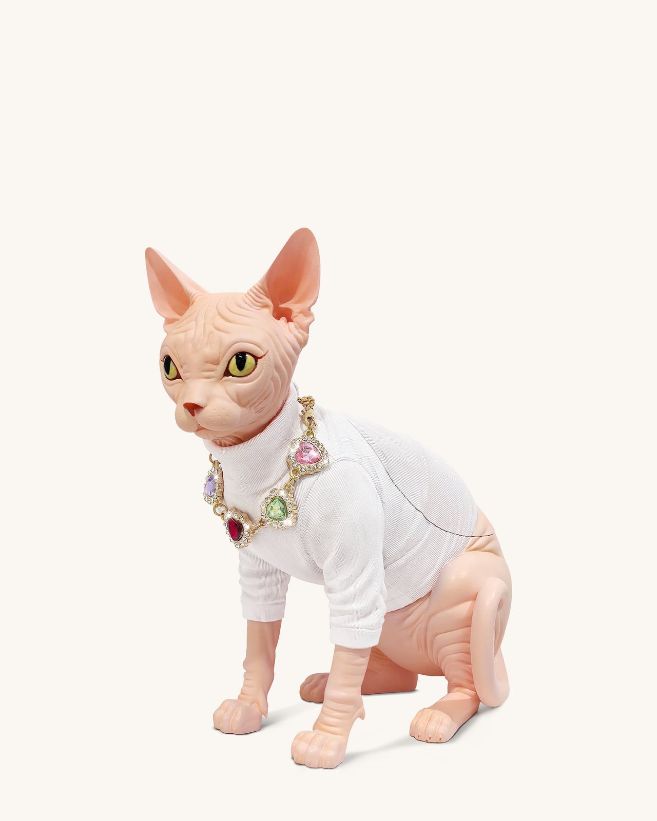 Collier Gemme Sadie Pochette Chat - Blanc