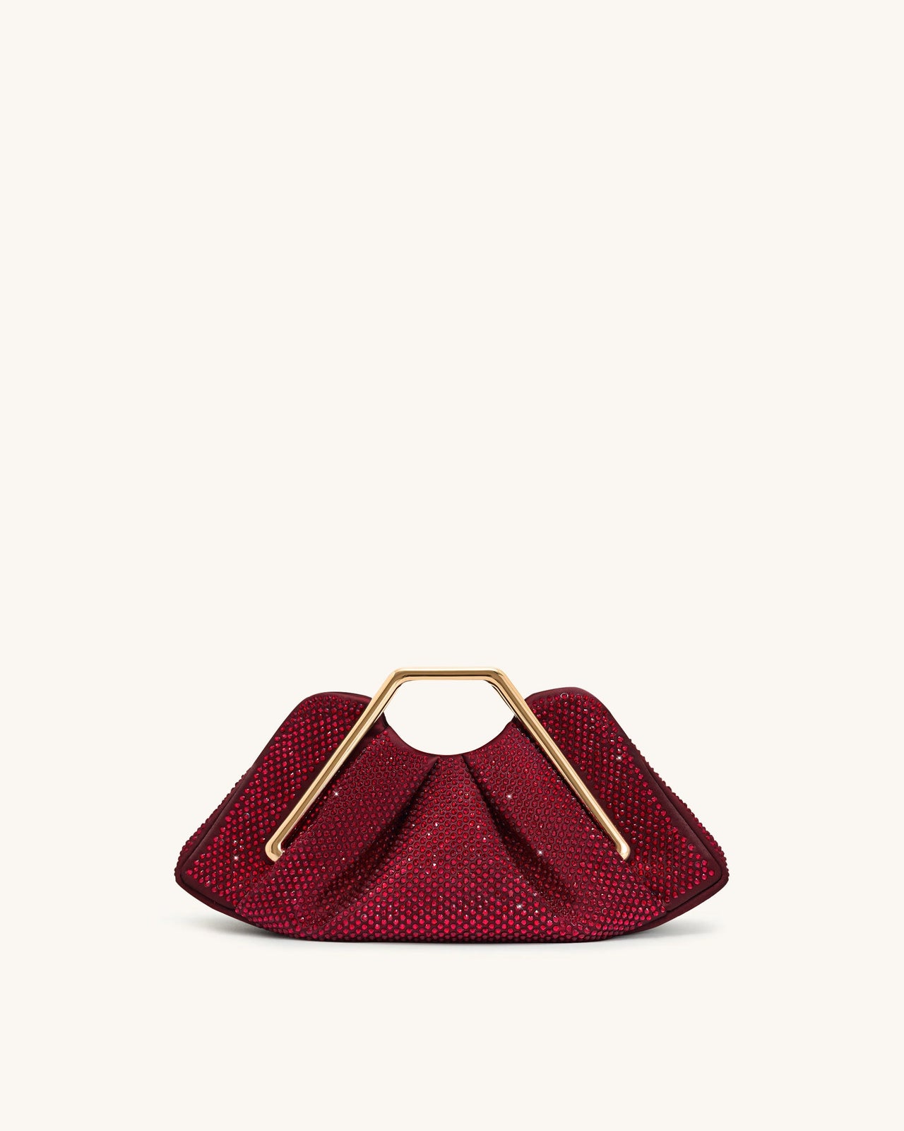 Pochette à cadre en métal et cristal artificiel Lila - Rouge