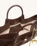 Maeve Sac fourre-tout avec charm en métal Teckel - Marron foncé