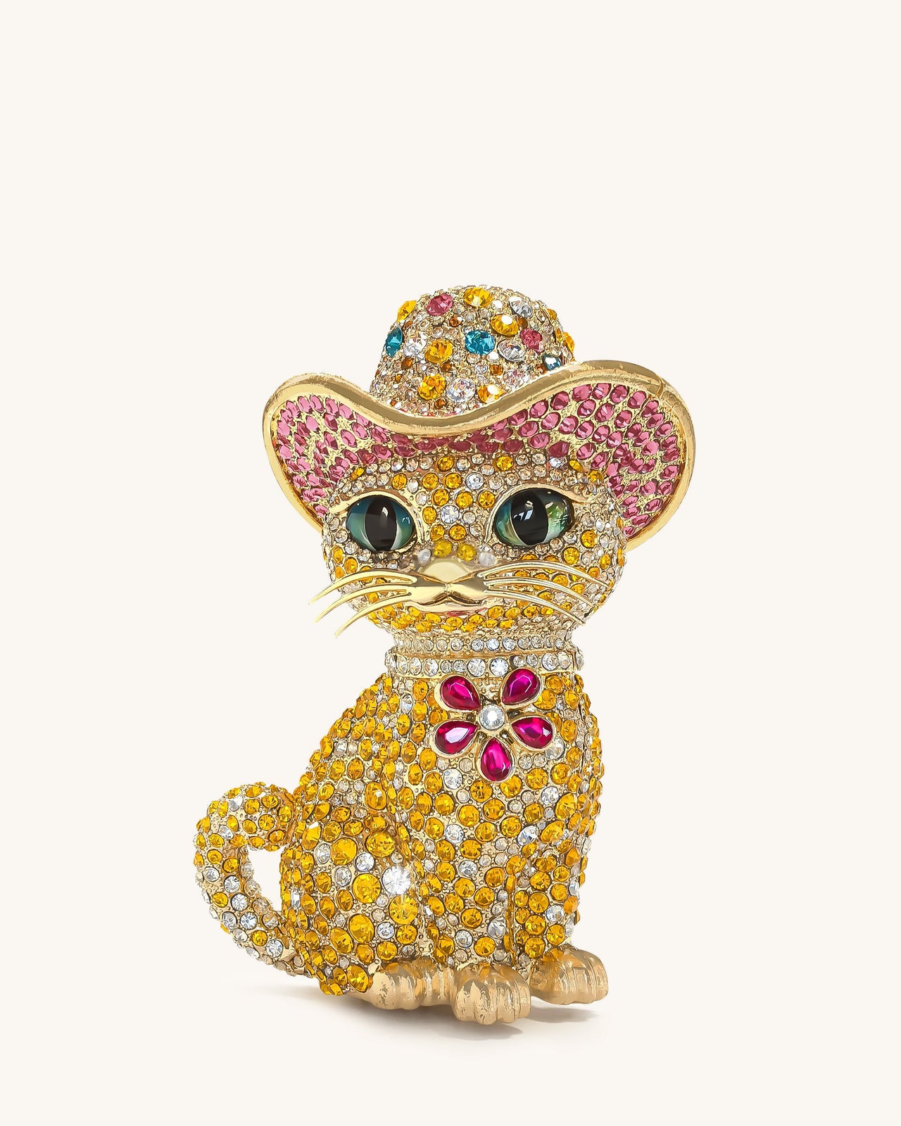 Pochette Chat Glamour - Or Multicolore