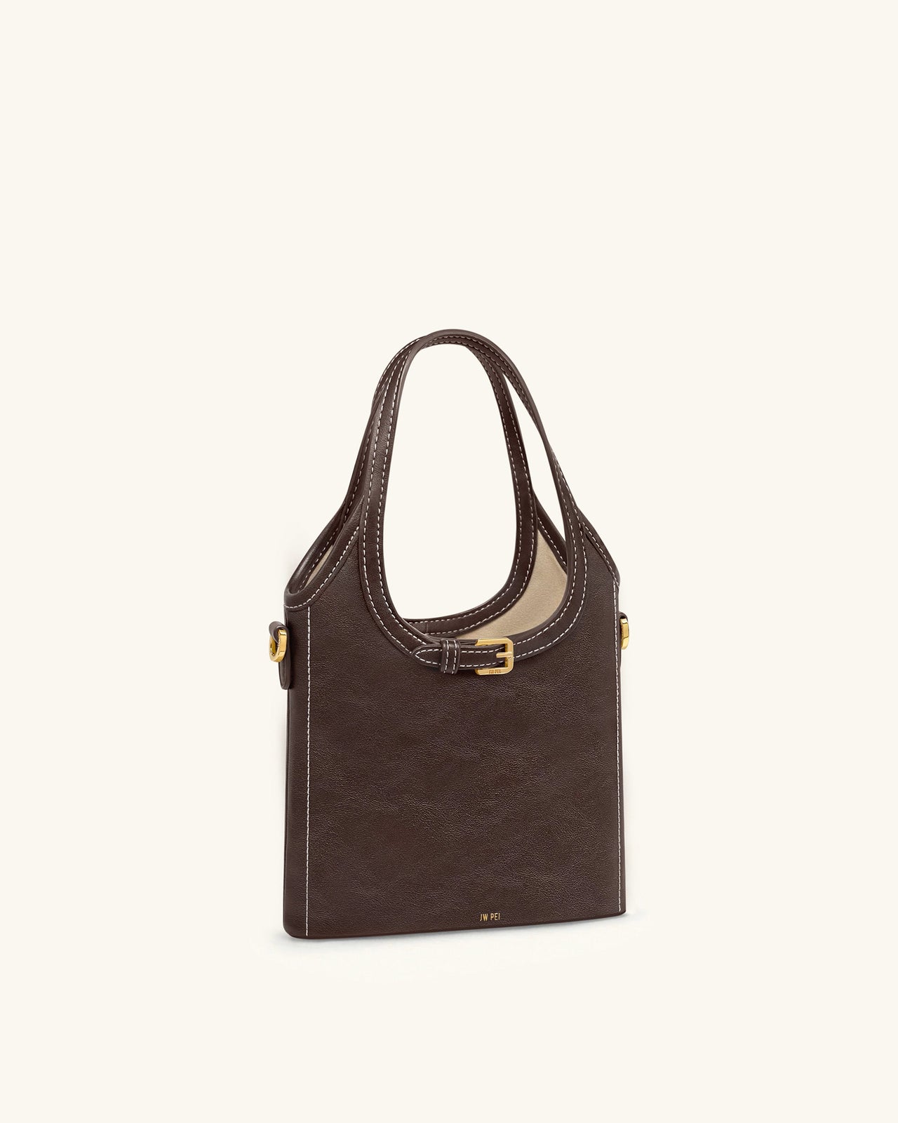 Brooke Mini Sac à main à poignée supérieure orné et ceinturé - Marron foncé