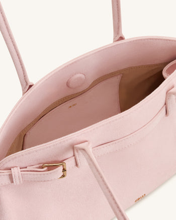 Sac bandoulière est-ouest en similicuir avec détail de ceinture Arden - Rose