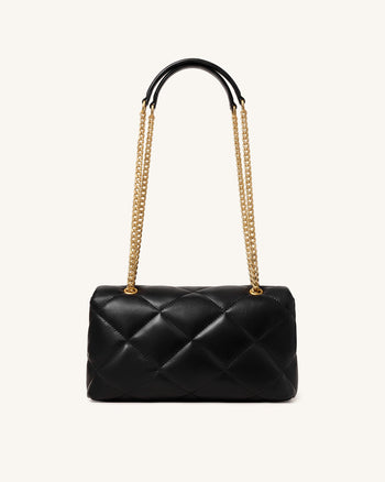 Valerie Sac à bandoulière bouffant à fermoir barre - Noir