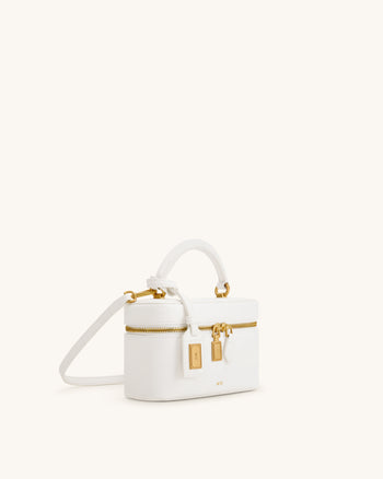 Cleo Sac boîte à poignée supérieure - Blanc cassé