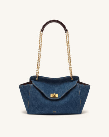 Lucia Sac à bandoulière enveloppe à chaîne - Jean bleu