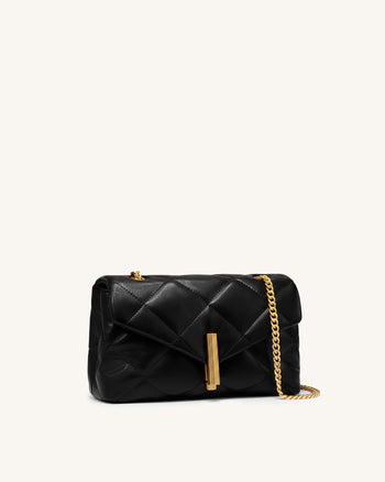 Valerie Sac à bandoulière bouffant à fermoir barre - Noir