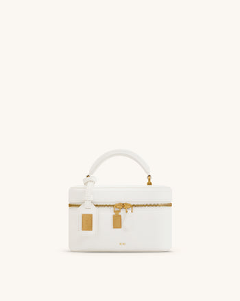 Cleo Sac boîte à poignée supérieure - Blanc cassé